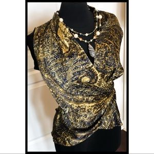 Lafayette 148 New York Silk Wraparound Top Sz Sm